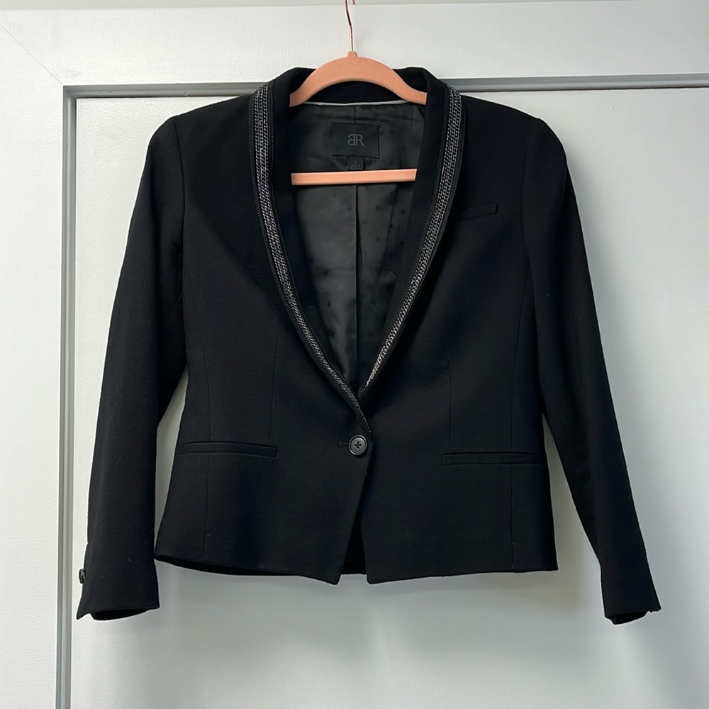 Banana Republic Women’s Chain Lapel Blazer Jacket - black size 2